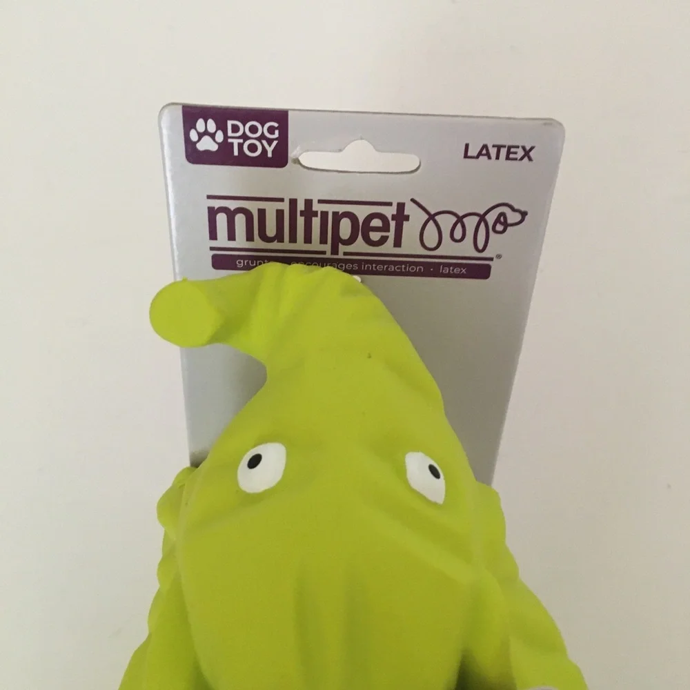NEW Dog Toy Latex Green Elephant Grunt Noise for Large Pets | Multipet